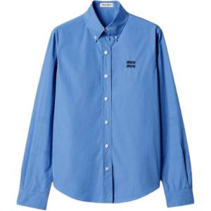 Футболка с логотипом MIU MIU, синий