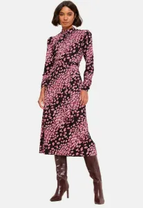 Платье-Миди прямого кроя с длинными рукавами и жатой текстурой Friends Like These, Pink