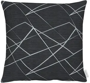 АПЕЛЬТ декоративная подушка "Вио", чехол на подушку с наполнителем, 1 шт APELT 45х45 см, цвет anthrazit + gemustert