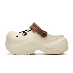 JOSINY Классические перфорированные клоги для женщин в коричневом цвете, цвет Brown