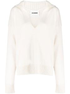 Jil Sander джемпер с разрезом на воротнике, нейтральный цвет