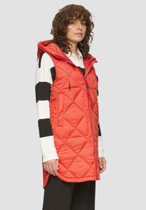 Жилет LANGE MIT PRÄGEMUSTER UND KAPUZE QS, красный