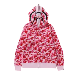 Худи BAPE ABC Camo Double Shark Full Zip 'Pink', розовый
