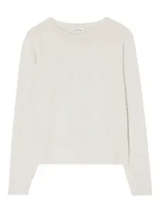 Футболка с вырезом-лодочкой и длинными рукавами American Vintage, серый