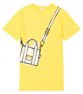 Платье-футболка из хлопка trompe l'œil Marc Jacobs, желтый