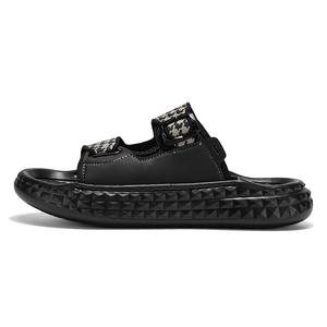 Тапочки-слайды мужские с тиснением и износостойкой строчкой Shiozawa, Black