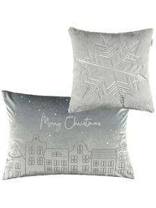 Esprit Декоративная наволочка для подушки "Рождественский городок" серого цвета