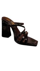 Женские босоножки Always The Bridesmaid на толстом каблуке коричневого цвета Shoe Click