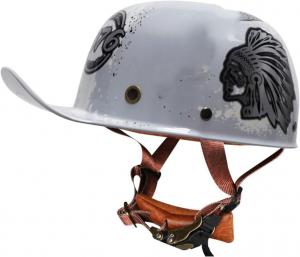 Полушлем мотоциклетный CFZWJ Retro, серый / белый