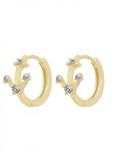 Adeliás Женские серьги - серьги-кольца на шарнирах из серебра 925 пробы с золотым покрытием