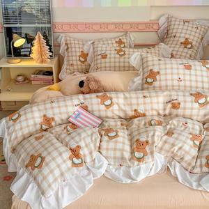 LUOLAI HOME Комплект постельного белья 3 предмета, 150x200 см, ткань Gao Gao Xiong A-Type, мягкая, не скатывается