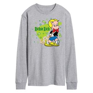 Мужская футболка Richie Rich с длинными рукавами и рисунком Licensed Character, серый