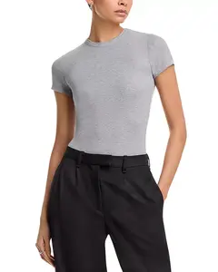 Футболка с ребристой отделкой Frame, серый