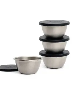 Набор из 4 стаканчиков для приправ Endurance объемом 0,1 л (0,1 л) с крышками Rsvp International, серый