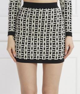 Юбка Elisabetta Franchi мини с узором, черный/белый