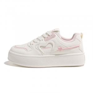 HUANQIU Низкие, амортизирующие, износостойкие женские кроссовки для скейтбординга бежево-розового цвета