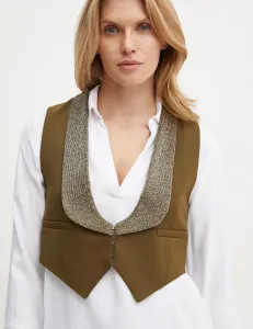 Жилет с добавлением шерсти Weekend Max Mara, зеленый