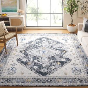 Ковер SAFAVIEH, 366 x 275 см, Odyssey Collection - Dark Grey & Blue Gold, дизайн бохо, без линьки и простой в уходе, идеален для помещений с высокой проходимостью в гостиной, спальне, столовой (ODY858G-9)