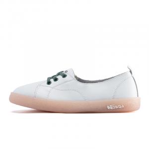 ZHR Женские легкие противоскользящие кэжуал кеды без шнуровки бело-зеленые, цвет White Green