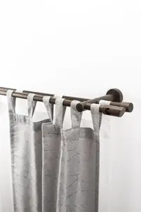 Карниз GARESA "PILA", 2 направляющие, желаемая длина, комплект для штор, выдвижной, кнопка с вырезом, без колец 110 см, Ø 20 мм, цвет nussbaum