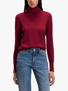 Байковый джемпер BOSS Fasecta из чистой шерсти HUGO BOSS, Dark Red