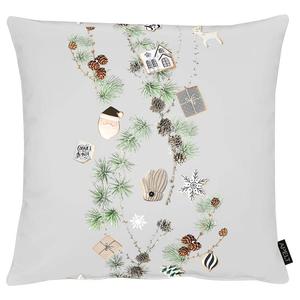 Декоративная подушка Apelt 3711, смешанная ткань - белый/зеленый - 48 х 48 см