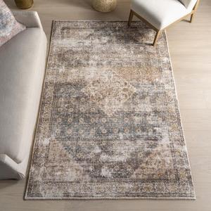 nuLOOM Talita Medallion ковер 153 x 244 см для гостиной, спальни, столовой, кухни, машинная стирка, цвет Talita Grey