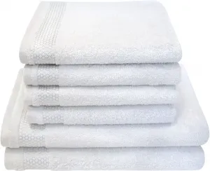 Набор полотенец Dyckhoff "Блеск", (комплект, 6 шт., 2 банных полотенца (70х140 см) - 4 полотенца для рук (50х100 см), 4 полотенца для рук (50х100 см), 2 полотенца для душа (70х140 см) (6 шт.), белый
