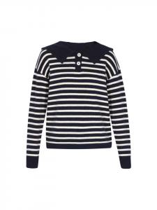 Женский свитер темно-синего цвета с оттенком белого DreiMaster Vintage