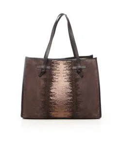 Коричневая кожаная сумка со стилем Gianni Chiarini, коричневый