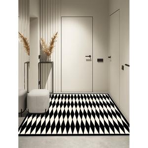 Y U-LIVE Ковер 120х120 см из ПВХ, кожаный, для прихожей, нескользящий, водонепроницаемый, черный