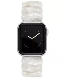 Женский расширяющийся браслет из мраморного ацетата цвета слоновой кости, совместимый с Apple Watch 42 мм (только Series 1-3) и 44/45/46/49 мм (Ultra и Ultra 2) Anne Klein