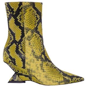 Attico Флуоресцентно-желтые Кожаные Сапоги-чулки Cheope The Attico