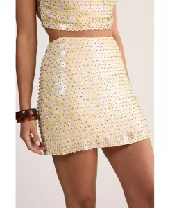 Женская мини-юбка с пайетками и бисером Nasty Gal, желтый