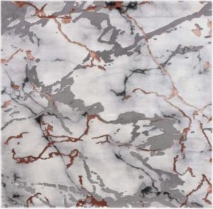 Ковер SAFAVIEH, 201 x 201 см, Craft Collection, серый и оранжевый, современный абстрактный дизайн, без линьки и простой в уходе, идеален для помещений с высокой проходимостью в гостиной, спальне (CFT852G)