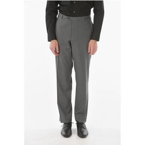 Свободные брюки LEADER из сверхтонкой натуральной шерсти с плетением «рогожка» P Corneliani, Gray