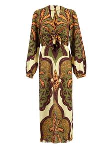 Платье с узором пейсли и завязками спереди Johanna Ortiz, нейтральный