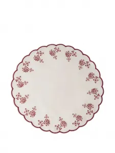 Льняная салфетка Botanica с вышивкой Cabana, белый