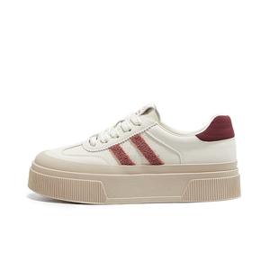 Нескользящие и износостойкие низкие повседневные туфли, увеличивающие рост, женские KEKAFU, Beige Red