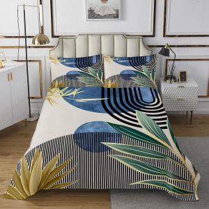 Erosebridal Комплект постельного белья Mid Century Modern в стиле бохо с абстрактным принтом из листьев, сине-зеленый, Blue Green