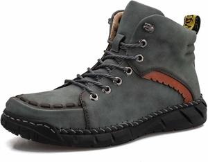 Мужские ботинки на щиколотку, высокие, кожаные, повседневные, дышащие, удобные, для ежедневной носки, прочная и легкая обувь Generic, темно-синий