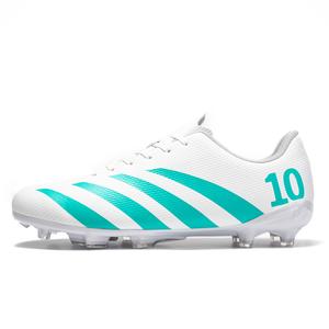 CariteSport Амортизирующие противоскользящие и износостойкие легкие футбольные бутсы унисекс белые с длинными шипами, цвет White-Long Stud