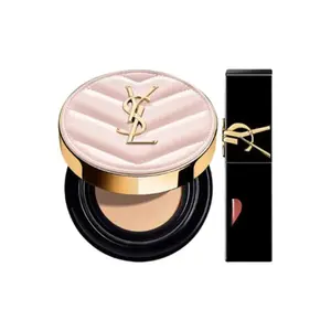 Жидкая помада с эффектом блокировки сердца, воздушная подушка с сияющим финишем, набор для коррекции тона кожи SAINT LAURENT