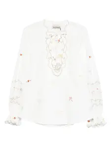 Вышитый топ с оборками Alemais, белый