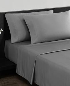 Комплект постельного белья из хлопкового сатина плотностью 800 нитей, 4 предмета, размер Queen Vera Wang, Soft Charcoal