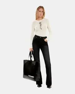 Женские расклешенные джинсы с низкой посадкой The Kooples, черный