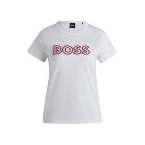 Футболка из мерсеризованного хлопка с логотипом BOSS, белый