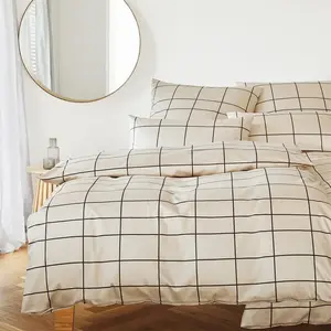 Элегантный комплект постельного белья из сатина Мако Cross, бежевый цвет, размер 200х220+2х80х80 Elegante