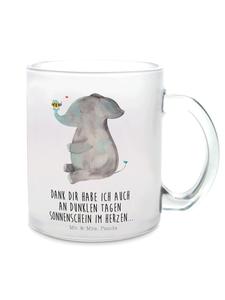 Кружка для чая с изображением слона и пчелы, из прозрачного материала. Mr. & Mrs. Panda