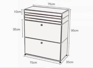 Yu Senyi Комод 75х35х95 см для гостиной и спальни из нержавеющей стали, 5 ящиков, белый, стиль B, полностью собран